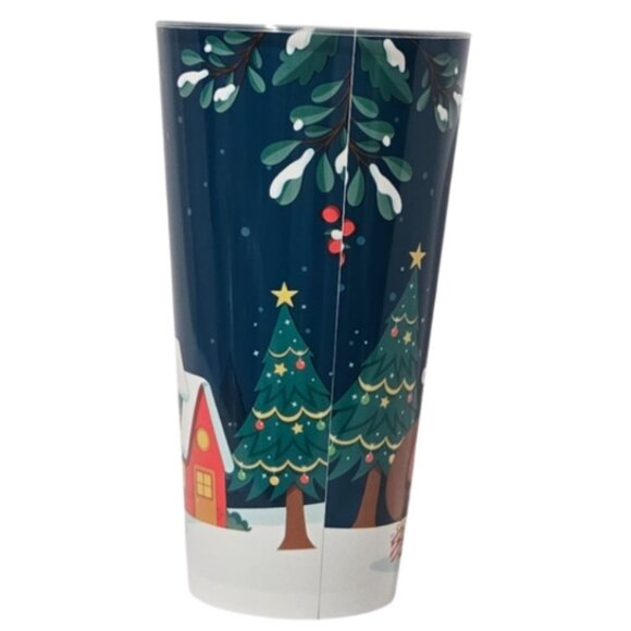 3 Pc. Christmas-Themed Large Gift Bag 1 Pair Socks Plastic Tumbler Gift Set NEW - Picture 8 of 16
